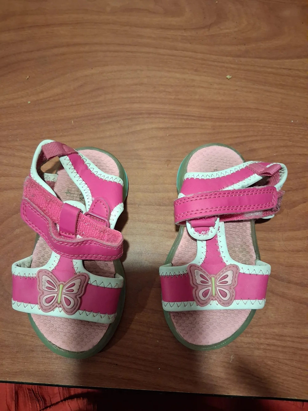 Carter's Pink and White Butterfly Strap Sandals